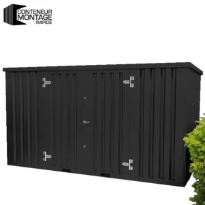 Contenedor Desmontable Negro 4 X 2 Metros - Con Puerta Doble En El Lado 4 Metros (Lado Grande)